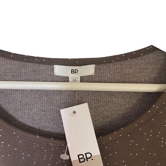 BP Nordstrom NEW long sleeve crop brown polka dots XS - Picture 3 of 5